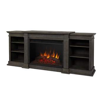 Real Flame Eliot Grand Electric Fireplace Entertainment Center Antique Gray