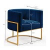 GustoWave Upholstered Living Room Chairs, Modern Black Textured Velvet Accent Chair with Golden Metal Stand - 2 of 4