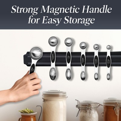 6-Piece Stainless Steel Magnetic Measuring Spoon Set
