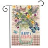 Happy Spring Mason Jar Floral Garden Flag 18" x 12.5" Briarwood Lane - 2 of 4