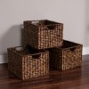 BIRDROCK HOME Storage Shelf Baskets - Handwoven Abaca Seagrass Wicker with Handles for Pantry, Living Room, Office & Bathroom - Set of 3, Brown - 4 of 4