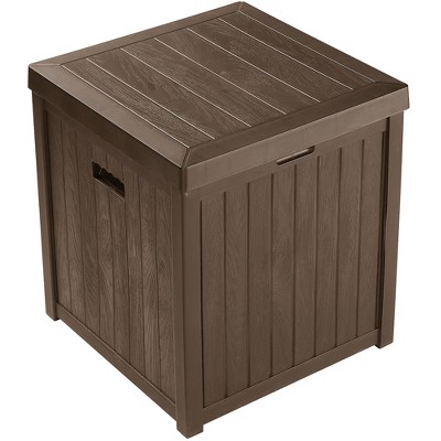 Brown Weatherproof Resin Lockable Outdoor Deck Storage Box