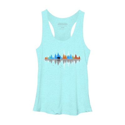 Women's Design By Humans Sounds of Nature Color Tree Notes By NomAdartStudio Racerback Tank Top