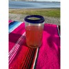 Dos Sueños Mexican Hand Blown Juice Glasses - Blue Rim - 8oz - Single Glass - 2 of 4