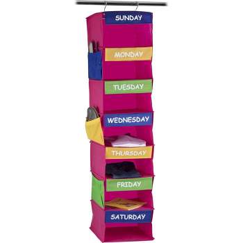 Kids Closet Organizer - Daily Activity Kids Hanging Rack - 7 Shelf Storage Portable Cloth Organizer for Closet Solutions - Homeitusa