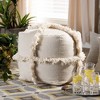Alfro Handwoven Cotton Fringe Pouf Ottoman  - Baxton Studio - 3 of 4
