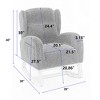 Teddy Fabric Rocking Chair, Upholstered Accent Chair With Wood Legs 4A -ModernLuxe - 3 of 4