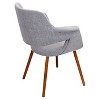 Vintage Flair Mid Century Modern Walnut Wood Legged Dining Chair Polyester/Light Gray - LumiSource - image 4 of 4