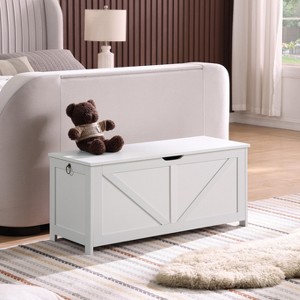 GDFStudio Fayette Vintage Farmhouse Storage Bench with U-Shaped Pull - 1 of 4
