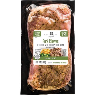 Custom Made Meals Pork Ribeyes - 14.4oz