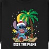 Men's - Lilo and Stitch - Deck the Palms Christmas Graphic Fleece Sweatshirt - 2 of 4