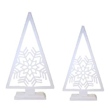 Ganz 24.25 In Snowflake Trees Triangle Base Tree Sculptures