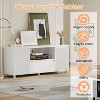 Jojoka Modern White Wood TV Console Table for TVs Up to 70", White - 3 of 4