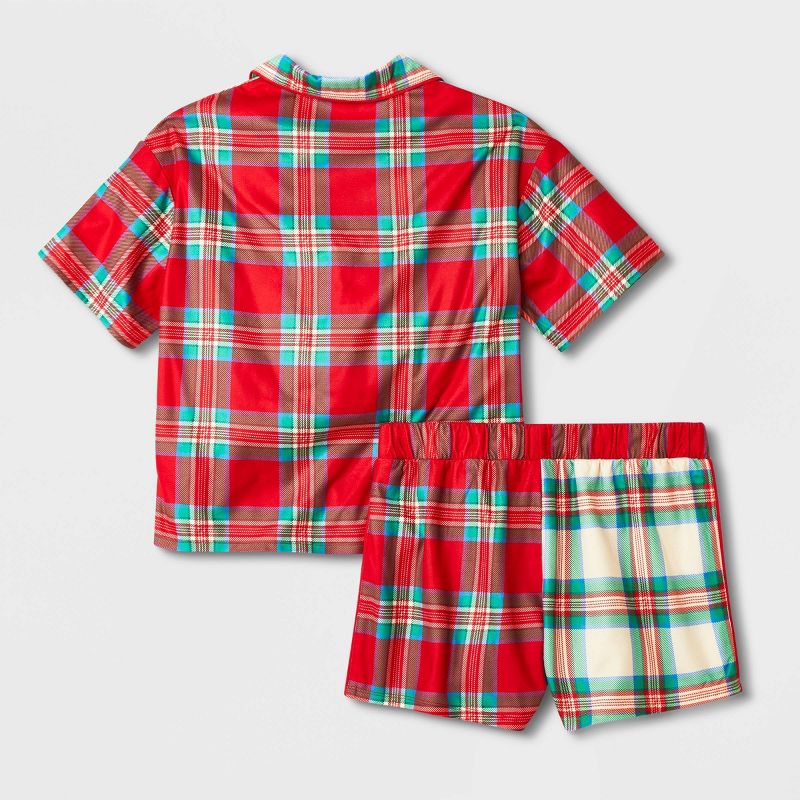 Girls' 2pc Flannel Short Sleeve Button Up Pajama Set - art class™, 3 of 5