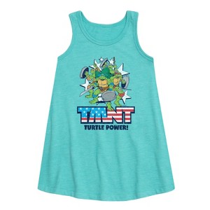 Girls' - Teenage Mutant Ninja Turtles - Turtle Power Americana Graphic Sleeveless Aline Dress - 1 of 3