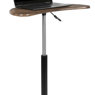 Rustic Walnut Adjustable Height Mobile Laptop Desk