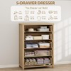 47.2" Freestanding Rattan Cabinet Dresser with Anti-Tip Design and Storage Drawers, Wooden Closet Dressers Chest for Bedroom, Living Room - 4 of 4