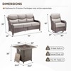 4 Piece Patio Furniture Set with Fire Pit Table, 2 x Swivel Rocker Chair, 1 x 3-Seat Sofa, 5 Seats Outdoor Conversation Set for Lawn Garden Backyard - 3 of 4