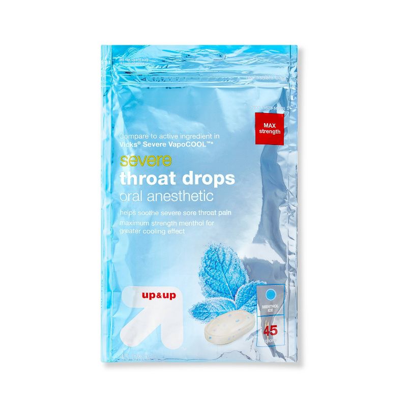 Severe Throat Drops Oral Anesthetic - Menthol Ice - 45ct - up &#38; up&#8482;, 1 of 5