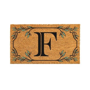28" x 16" Monogram Coir Mat, Letter  "F" - 1 of 4