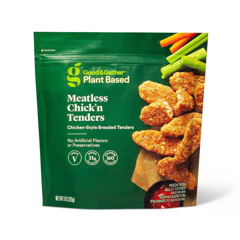 Frozen Plant Based Meatless Chick&#39;n Tenders - 9oz - Good &#38; Gather&#8482;, 1 of 8