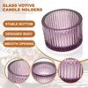 Unique Bargains Centerpiece Decor Round Ribbed Votive Glass Tea Light Holders - 3 of 4