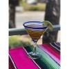 Dos Sueños Mexican Hand Blown  Modern Margarita Glasses - Blue Spiral - 12oz - Set of 4 - 3 of 4