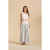 Women's Splicing High Waist Elastic Back Maxi Skirt Summer Fall Casual Loose Fit A-Line Comfortable Long Skirt with Pocket - 4 of 4