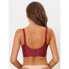 Allegra K Women's Wirefree U Back Adjustable Straps Lace Full Coverage Padded Minimizer Bra - 2 of 4