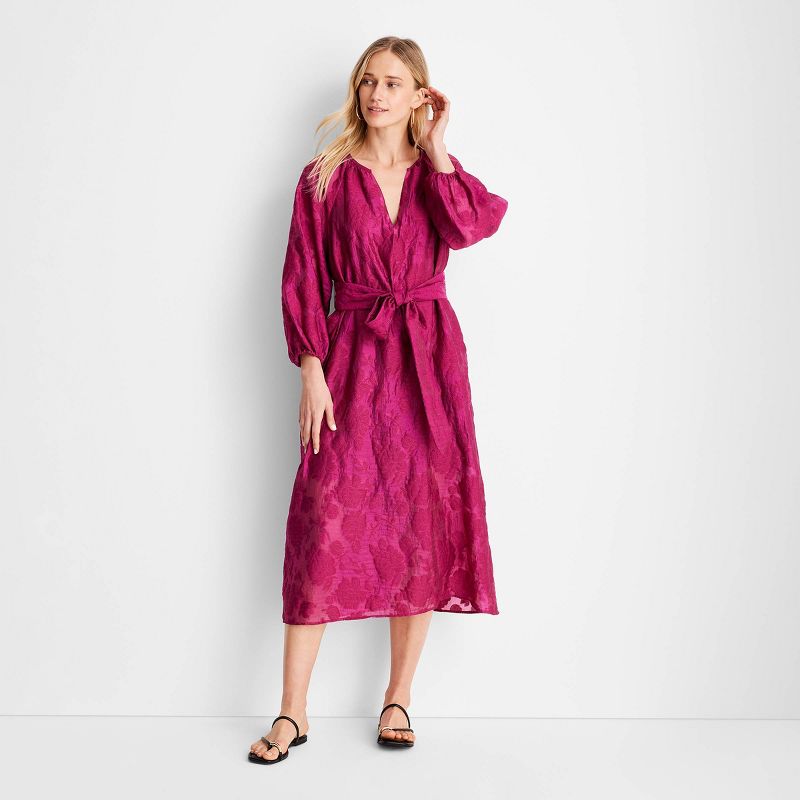 Women's Puff Sleeve Belted Midi Dress - Future Collective™ with Jenny K. Lopez, 1 of 6