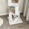 Lirago,19.68"L*19.68"W*63"H, 5-Tier Rotating Bookshelf with Acrylic Shelves & Anti-Tip Base - Multi-Functional Storage for Living Room,White - 4 of 4
