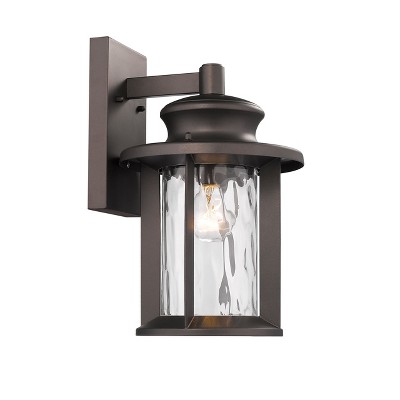14" Bronze Outdoor Wall Sconce with Clear Glass