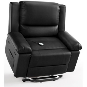 Oversized Wide Power Lift Recliner Chair - Heat and Massage, PU Leather, Adjustable Back and Legs - 1 of 4