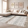 Modern Stripe Thin Rugs for Living Room Bedroom Bohemia Low Pile Non Slip Floor Mat Indoor Retro Soft Washable Carpet Home Decor - 2 of 4