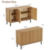 47.2" Sideboard Buffet Cabinet with Storage, Wooden Large Storage Cabinet with Fluted Doors and Adjustable Shelf - 2 of 4