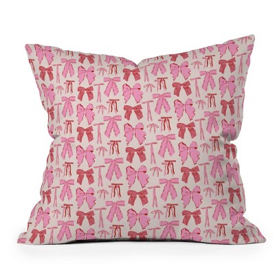 Deny Designs KrissyMast Bows in red and pink Indoor Throw Pillow