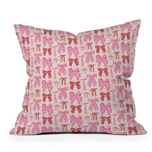 Deny Designs KrissyMast Bows in red and pink Indoor Throw Pillow - 1 of 3