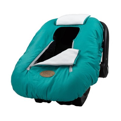 Image of CozyBaby Baby and Infant Insulated Machine Washable Car Seat Cover with Dual Zipper Design, Elastic Edge, and Pull Over Flap, Teal