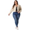 GRACE & GRANDEUR Women's Plus Size Lightweight Cropped Button Down Corduroy Trucker Jackets - image 3 of 4