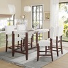 5 PCS Bar Height Dining Set with 4 Upholstered Bar Stool&Faux Marble Table, Counter Height Dining Set Bistro Dining Set, Mid-century Modern-ModernLuxe - 2 of 4