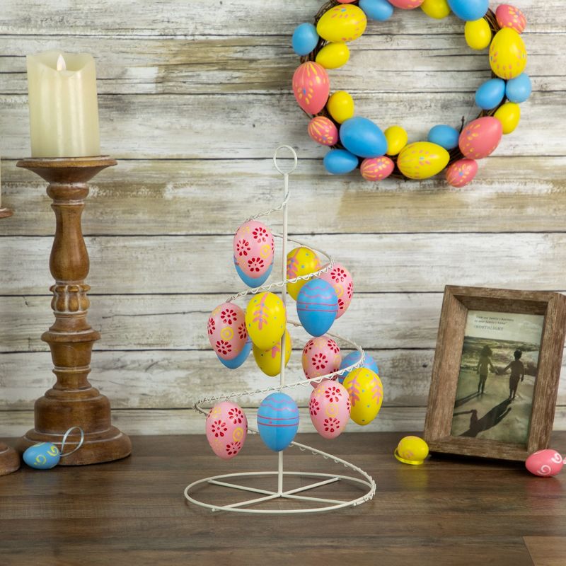 Northlight 14.25" Floral Cut-Out Spring Easter Egg Tree Decoration - Blue/Pink, 2 of 6