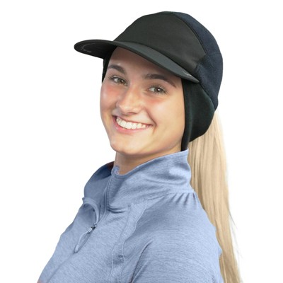 TrailHeads Ponytail Hat, Fleece Beanie for Women - Warm Winter Hat with Visor - Running, Hiking