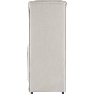 Ivory Linen Upholstered High Back Parsons Side Chair Set