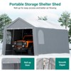 Storage Shed Canopy, Heavy Duty Outdoor Storage Tent with Roll-up Ventilated Zipper Door,Portable Garage Shed Waterproof for Bike, Motorcycle Shelter - 4 of 4