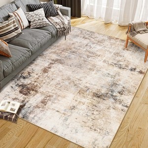 coucheta Modern Accent Area Rug, Multi-size Boho Abstract Design Non-Shedding Ultra-Thin Non-Slip Easy Care Carpet, for Living Room, Bedroom, Dining - 1 of 4