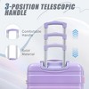 MOEPISY 3 pcs/set in PC Spinner Wheel Luggage, Carry on Suitcase, With Gradient Color and Combination Lock(Pink+Purple) - 4 of 4