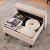 VYNXARIA Beige Upholstered Armchair and Storage Ottoman Set Comfortable Single Sofa with Cup Holders and Tufted Detailing - 2 of 4