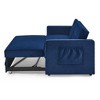 TiramisuBest Loveseats Sofa Bed with Pull-out Bed,Adjsutable Back and Two Arm Pocket,Blue (54.5"x33"x31.5") - 3 of 4