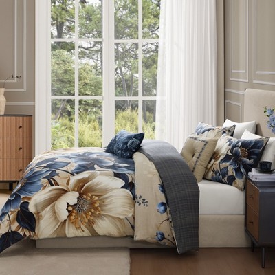 Bebejan English Manor 100% Cotton Sateen 5 Piece Floral Reversible Comforter Set, All Season Bedding Set-Queen — фото 6