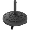 Outsunny Round Patio Umbrella Base with Wheels, 46 lbs Resin Umbrella Stand Base, Patio Umbrella Holder for 1.3"/1.5"/1.9" Umbrella Poles - 4 of 4